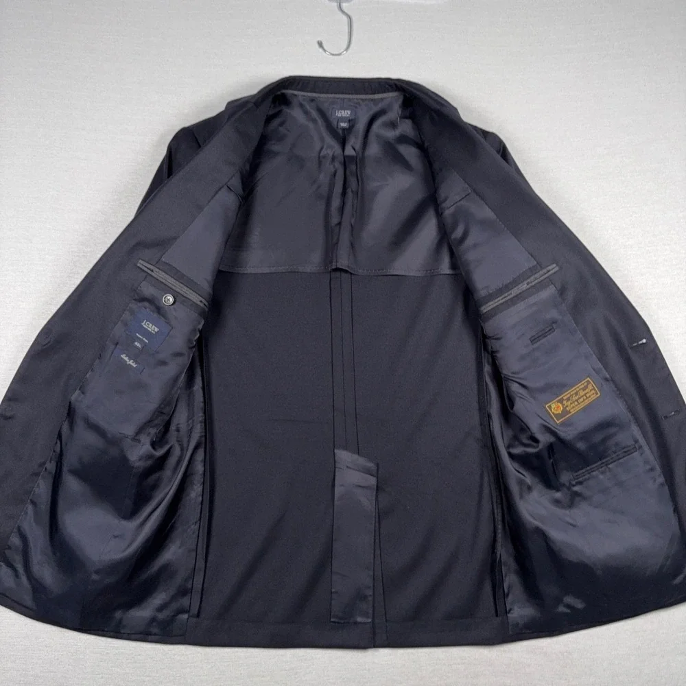 J Crew Ludlow Loro Piana Super 130's Wool Blazer Mens Size 42L Black Single Vent